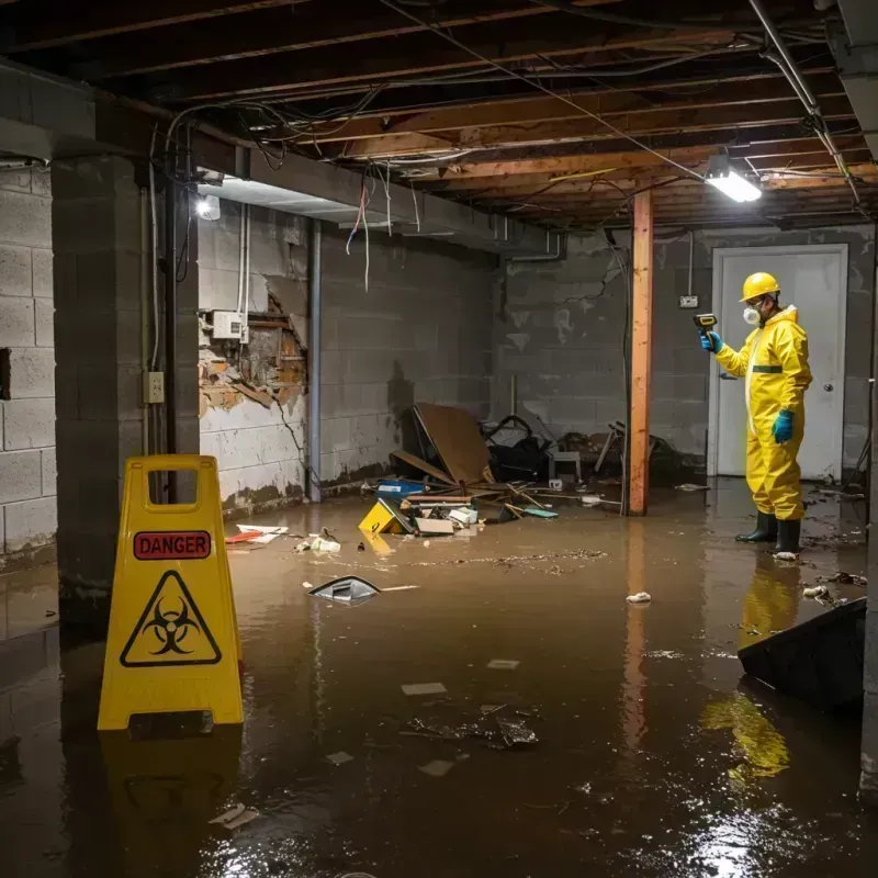 Flooded Basement Electrical Hazard in Leeds, ME Property